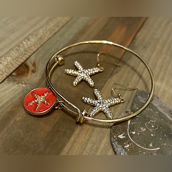 Ocean Dreams Jewelry - Starfish Bracelet and Earrings Set